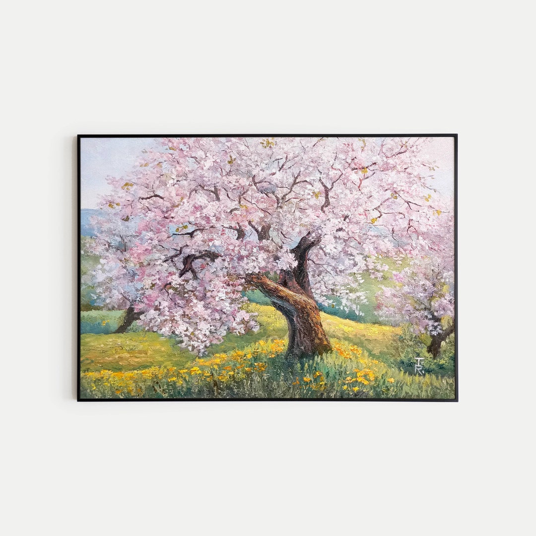 Beautiful Japanese Cherry Blossom Road: Blossom Path Paint