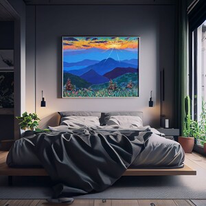 Blue Ridge Mountains Wall Art Landscape Fine Art Prints Abstract Mountain Art Sunset Wall Art Panoramic Landscape Poster Wall Art Prints image 10