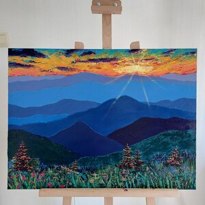 Blue Ridge Mountains Wall Art Landscape Fine Art Prints Abstract Mountain Art Sunset Wall Art Panoramic Landscape Poster Wall Art Prints image 3