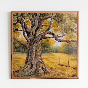 Oak Tree Painting On Canvas Forest Wall Art Oil Painting Original Art California Nature Landscape Country Wall Decor Housewarming Home Gift