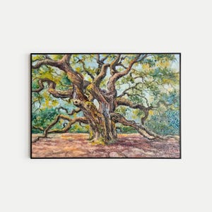 Angel Oak Tree Oil Painting California Landscape Original Art Golden Hill National Park Healing Gift Nature Unique Hand Painted Home Decor