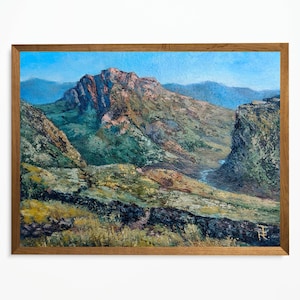 Colorado Mountain Oil Painting Original  Sage Green Oil Painting 8 x 10 Calm Painting Classic Painting