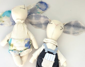 Handmade Bunnies | Plush bunny toy, stuffed bunny, baby shower gift, handmade bunny doll, stuffed animal, plushies, plushies heirloom doll