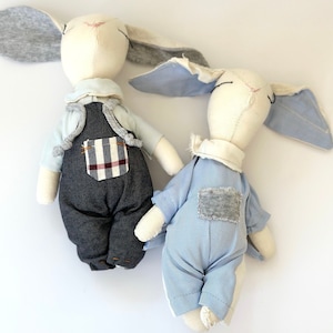 Handmade Bunnies | Plush bunny toy, stuffed bunny, baby shower gift, handmade bunny doll, stuffed animal, plushies, plushies heirloom doll