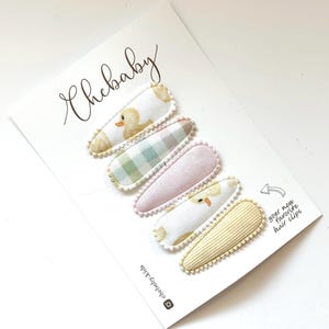 Summer Fabric Snap Clips: Rubber Duck Set of 5