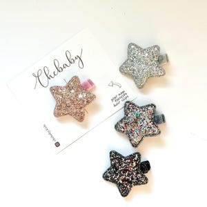 Girl Hair clips | Star-shaped hair clips, fabric snap clips, Toddler hair clips, Baby Hair Clips, fringe clips, hair bows
