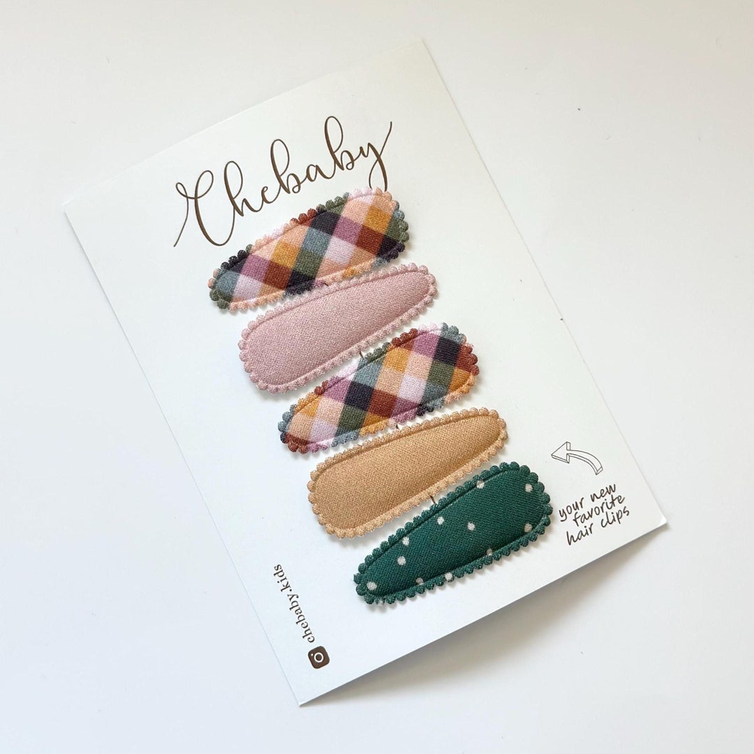 Fall Snap Clips Set of 5, Toddler Hair Clips, Baby Hair Clips, Fabric