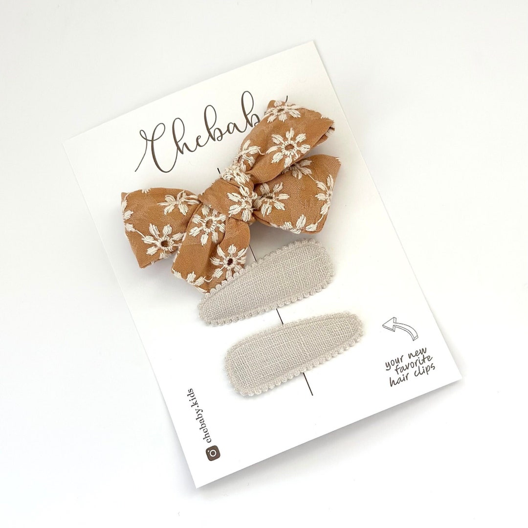 BOW & SNAP CLIPS Set Baby Girl Hair Clip Girl Hair Etsy