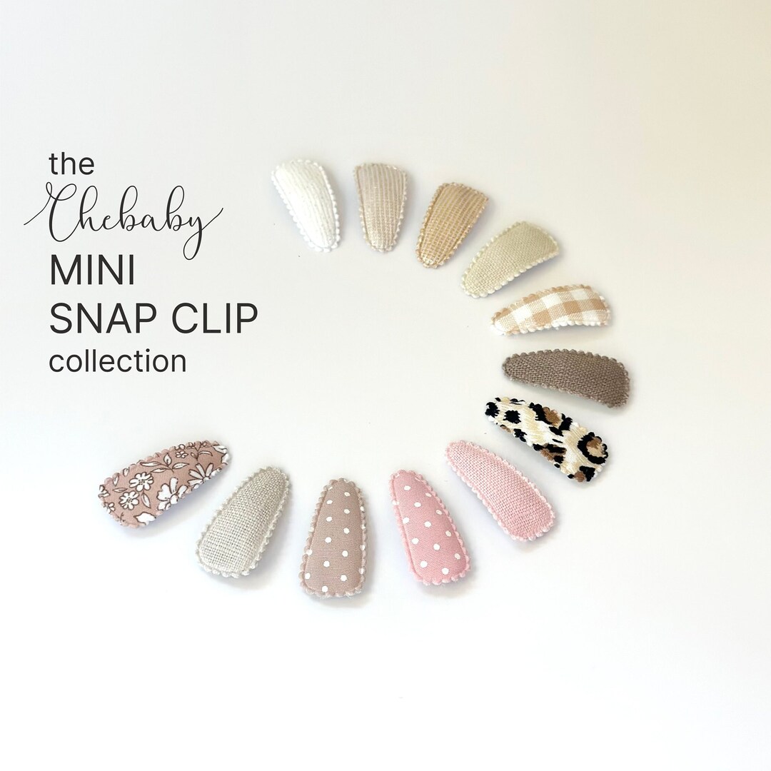 Mini Fabric Snap Clips Toddler Hair Clips, Baby Girl Hair Clips, Fabric