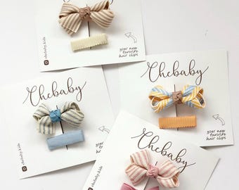 Fabric Hair Clip Set: Toddler & Baby Bows