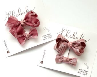 Set stoffen strikhaarclips: accessoires voor baby-peutermeisjes