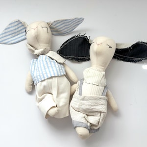 Handmade Bunnies | Plush bunny toy, stuffed bunny, baby shower gift, handmade bunny doll, stuffed animal, plushies, plushies heirloom doll