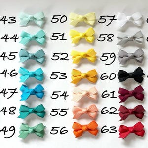 Mini lazos de cinta de grogrén con broches: accesorios para el cabello de niña imagen 3