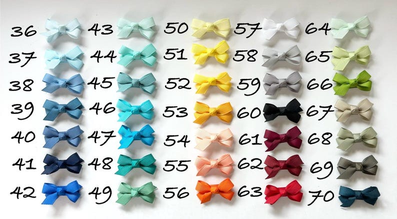 Mini lazos de cinta de grogrén con broches: accesorios para el cabello de niña imagen 3