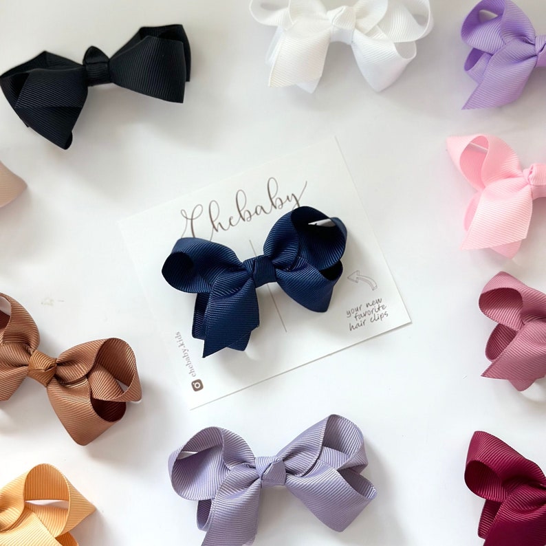 NEW Pick your own Ribbon Bow snap clips, hair clips, Baby girl hair clips, toddler hair clips, cute bow, grosgrain ribbon clip, baby bow image 6