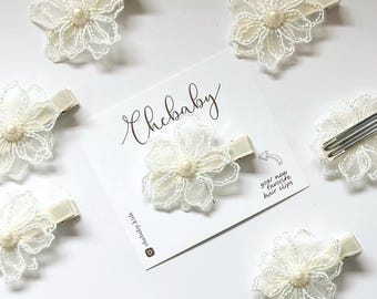 Flower Hair Clip: Baby Toddler Girl Alligator Clip