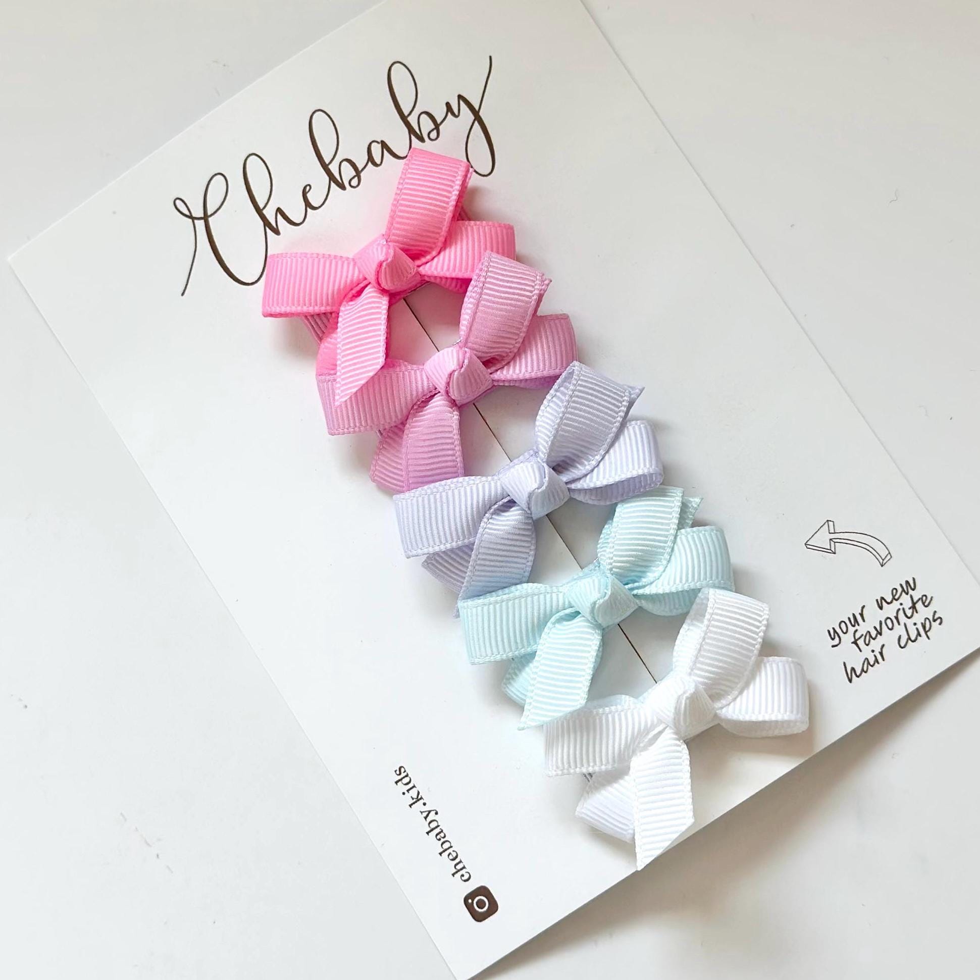 Hair Bow Clip Velcro Barrettes For Babies 2/3/4pcs Children's Hair