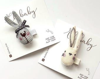 Pinzas para el pelo con forma de conejito / Accesorios de Pascua para primavera