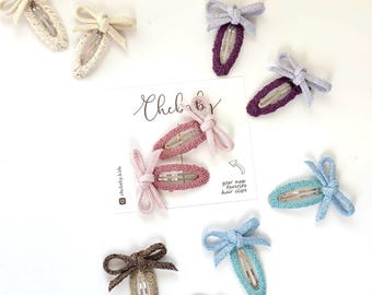 Set de 2 broches con lazo / Accesorios para bebés y niñas pequeñas