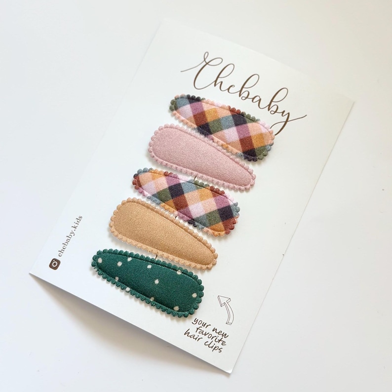 Fall Snap Clips Set of 5, Toddler Hair Clips, Baby Hair Clips, Fabric