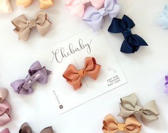 Pick your own | Medium Bow snap clips, hair clips, Baby girl hair clips, toddler hair clips, tiny bow, grosgrain ribbon clip, baby bow