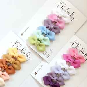 Snap Clips Bundle | Pack of 6 Cute bow Hair Clips, Baby Hair clips, Toddler Hair Clips, No-slip hair bows