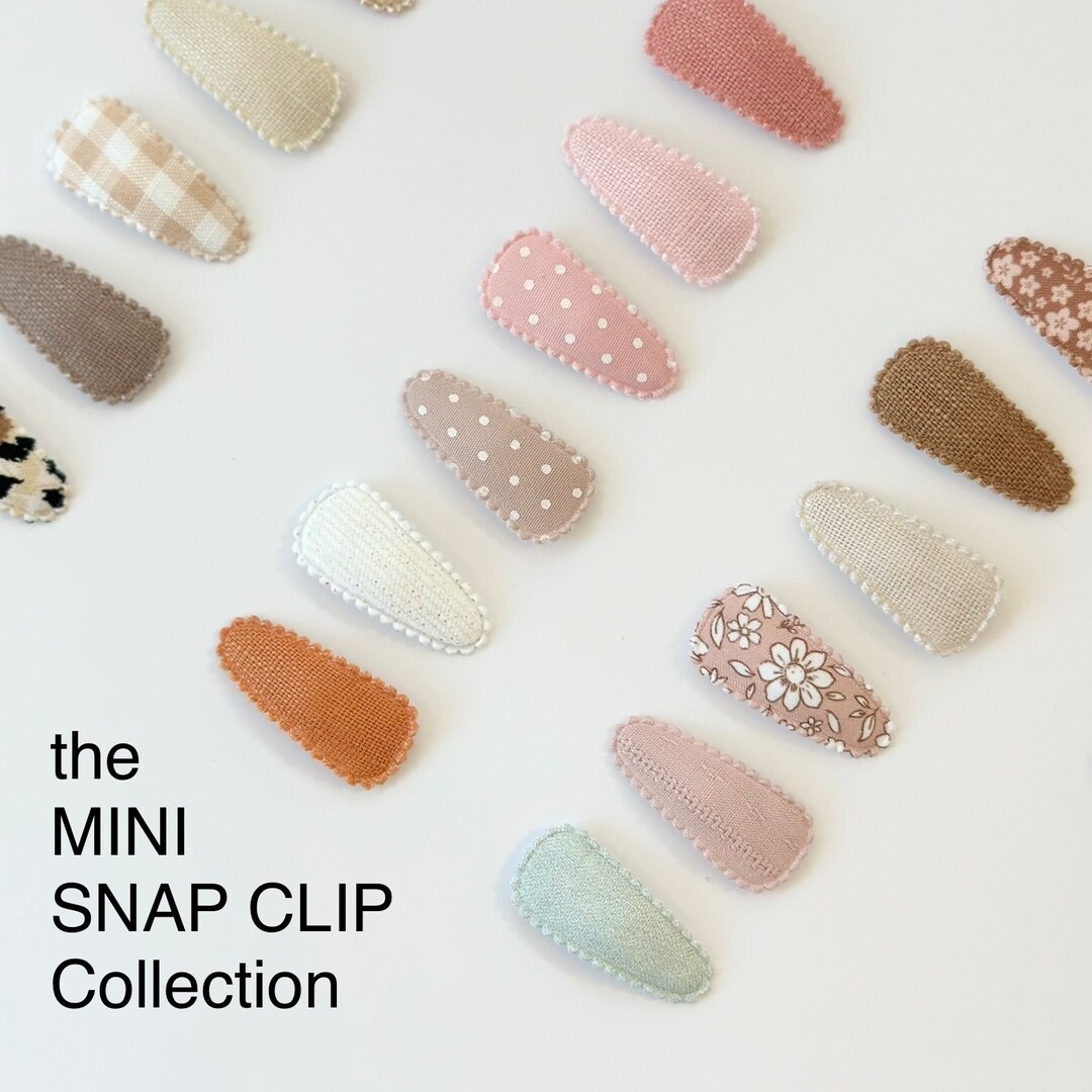Mini Fabric Snap Clips Toddler Hair Clips, Baby Girl Hair Clips, Fabric