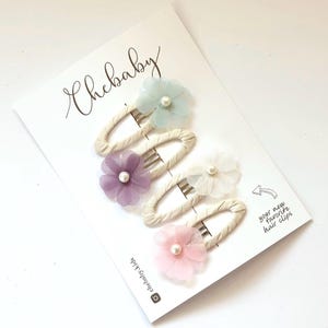Tulle Flower Hair Clips - Set of 4 - Baby & Toddler