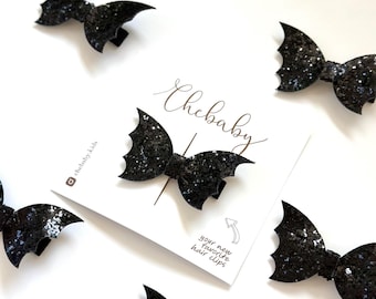 Sparkle Bat Halloween Hair Bow - Toddler & Baby Clip