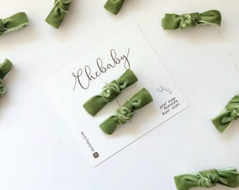 Pinzas para el pelo con nudo de terciopelo: pinzas de cocodrilo antideslizantes, paquete de 2