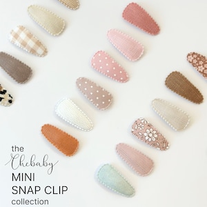 Mini Fabric snap clips | toddler hair clips, baby girl hair clips, fabric barrette, newborn hair clips, no slip hair clips, baby shower