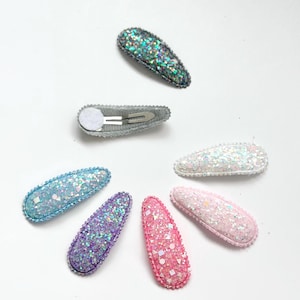 NEW! Sparkly snap clips | toddler hair clips, baby girl hair clips, fabric barrette, fringe clips, no-slip hair clips, baby shower