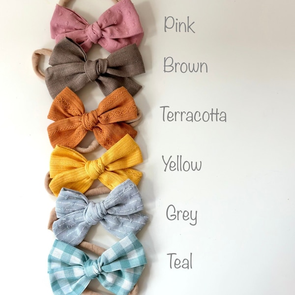 Baby Toddler Bow Headbands | Girl Bow, Nylon Hair Accessory; Shower, Birthday, Holiday, Flower Girl, Headband; Party Favor