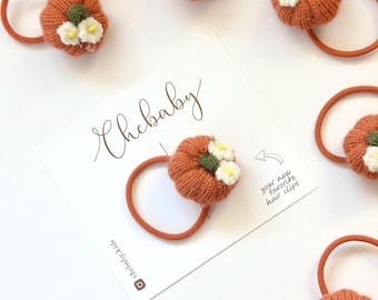 Gestrickte Kürbis-Haarbänder: Herbst-Kleinkind-Haarschmuck