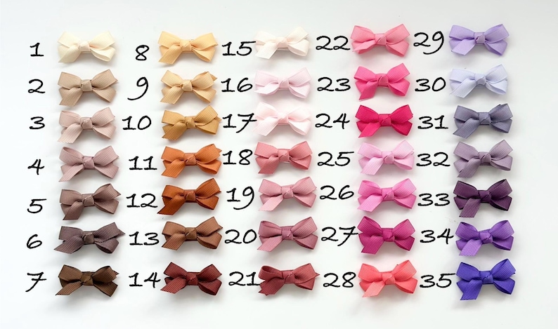 Mini lazos de cinta de grogrén con broches: accesorios para el cabello de niña imagen 2