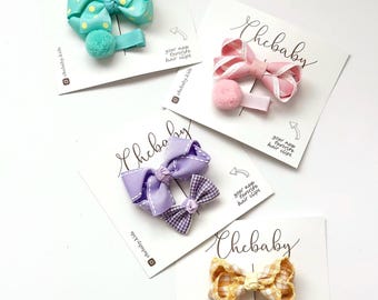 Fabric Hair Clip Set of 2: Toddler Hair Bows