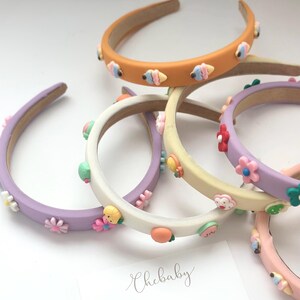 Colorful Kids Headband with Decorative Charms FROG SAC Interchangeable Charm Headbands for Girls, Rainbow  main image 3