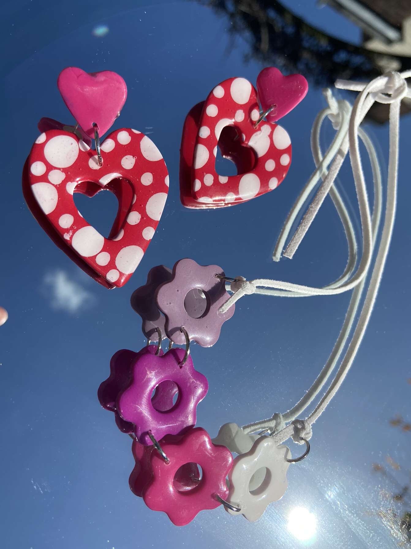 Handgemachte Spotty Herz rosa/rot Marine/blau zwei gestufte | Etsy
