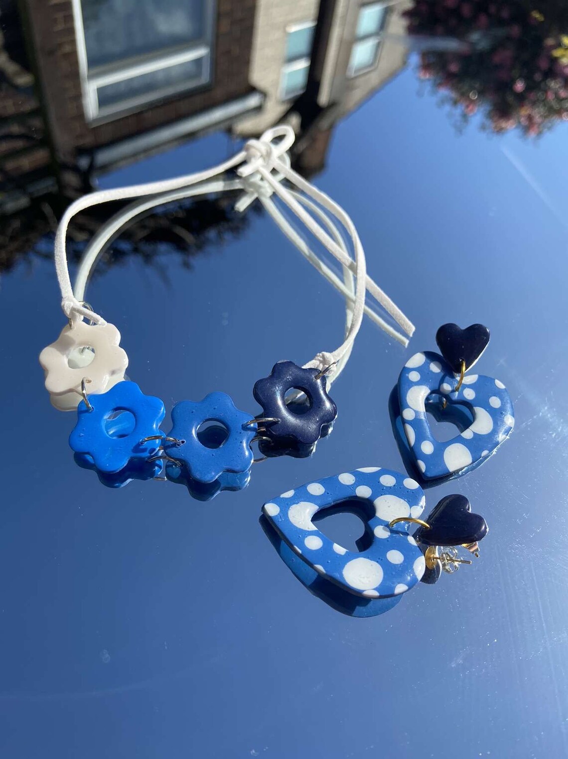 Handgemachte Spotty Herz rosa/rot Marine/blau zwei gestufte | Etsy