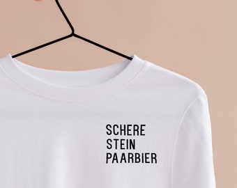 Schere Stein Paarbier - minimalistisches, stylisches, lustiges T-Shirt