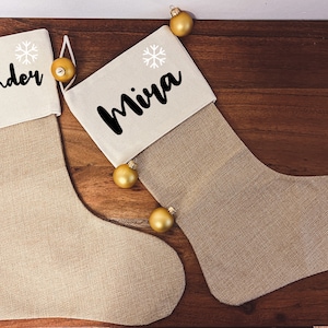 Personalized Christmas stockings with names – Christmas decorations, Santa boots individually printed, gift idea for children & family