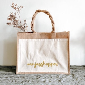 Jute shopper personalized with name I Jute bag I Bag with name I Shopping bag I Market bag