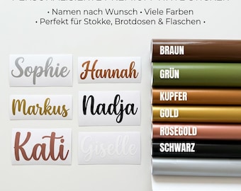Personalized name stickers for highchair lunchboxes | Vinyl name stickers for children's Tripp Trapp Hauck chairs | Personalized birth stickers