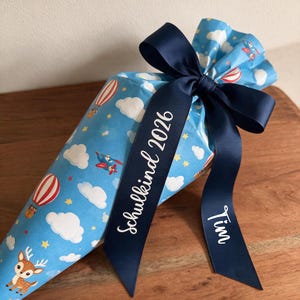 Ripsband Schultüte personalisiert Schleife mit Name & Jahr | Band für Kindergartentüte Kitatüte Dekoband Hochzeit Geschenkband 38mm