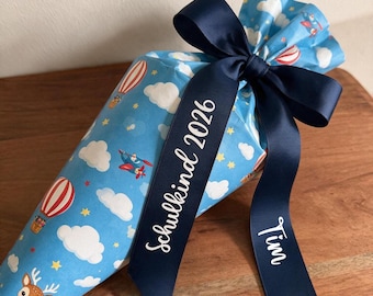 Lazo personalizado de cinta grosgrain para cono escolar con nombre y año | Cinta para cono de jardín de infancia, guardería, cinta decorativa, cinta de boda, cinta de regalo de 38 mm