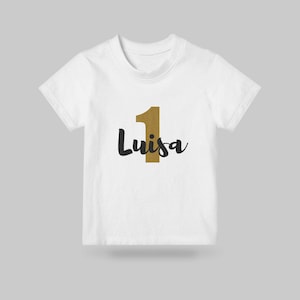 Personalized Birthday Shirt 1st Birthday – Kids T-Shirt with Name & Number, Birthday Outfit Baby, Gift Girl Boy