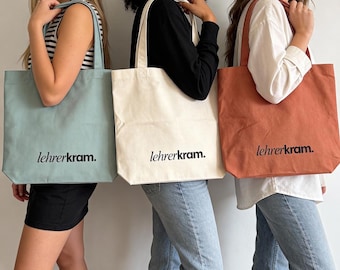 Teacher's Stuff Organic Cotton Tote Bag – Gift Idea for Teachers | Sustainable Shopping Bag, Personalizable