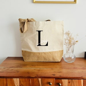 Jute bag, jute shopper, with name bag, gift idea, Mother&#39;s Day, personalized, market bag