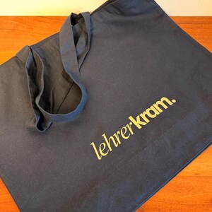 Teacher's Stuff Organic Cotton Tote Bag – Gift Idea for Teachers | Sustainable Shopping Bag, Personalizable French Navy