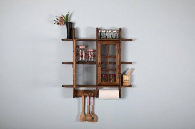 Rustic Spice Rack Wooden Spice Rack Wall Mounted Spice Rack Etsy